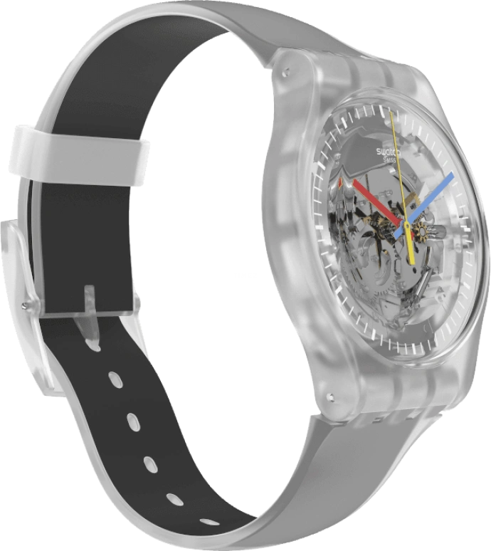 Swatch,Originals 41mm,41mm,Plastic,Skeleton,Quartz,Round,Transparent,SUOK157