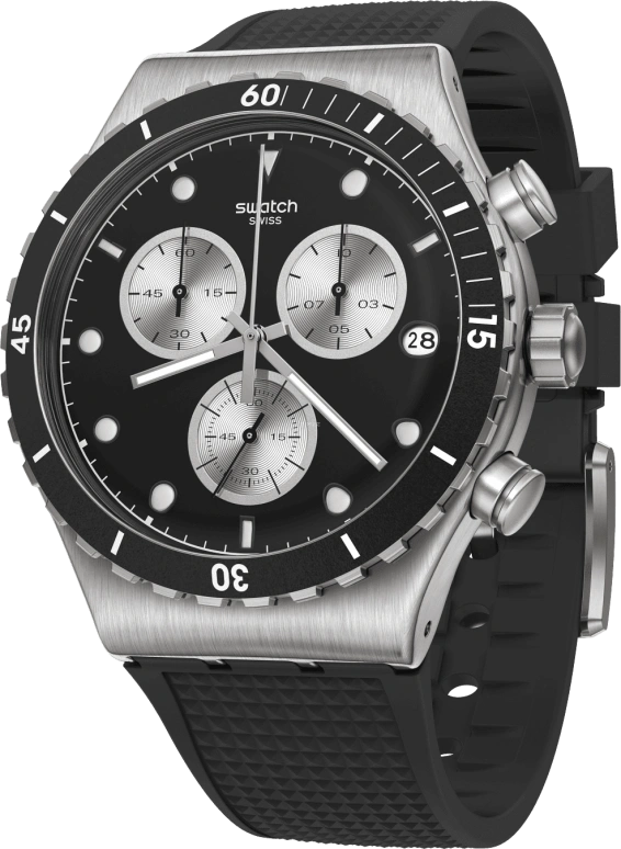 Swatch,IRONY 43mm,43mm,Stainless Steel,Black,YVS487