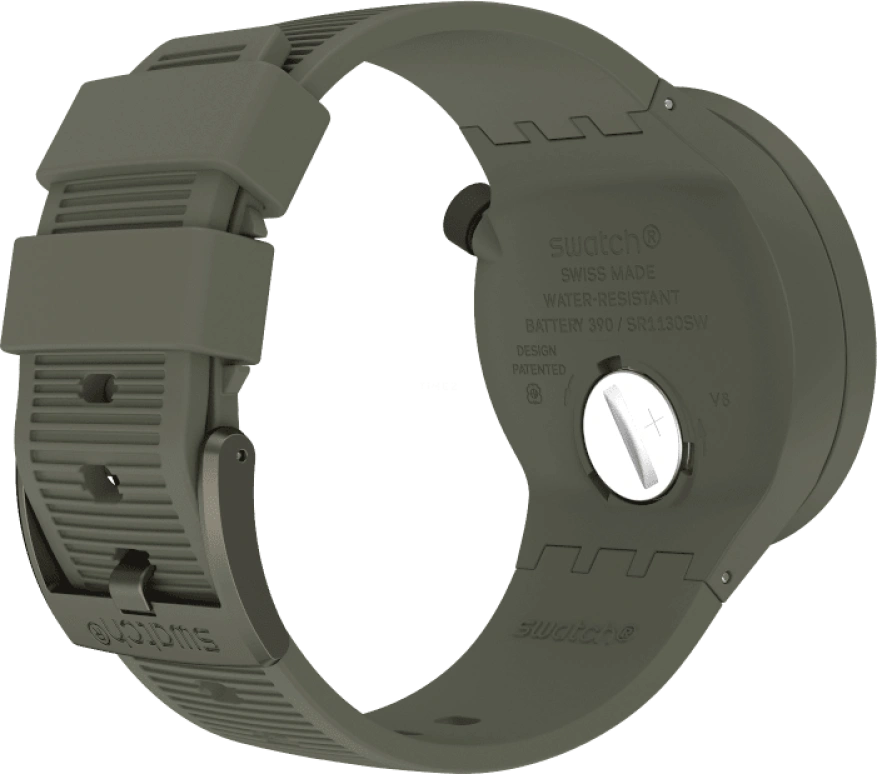 Swatch,THE BOLD 47mm,47mm,Plastic,Green,Sapphire,Crystal Glass,SO27M105