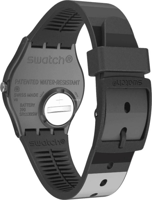 Swatch,Originals 34mm,34mm,Plastic,Black,Quartz,Round,GB430