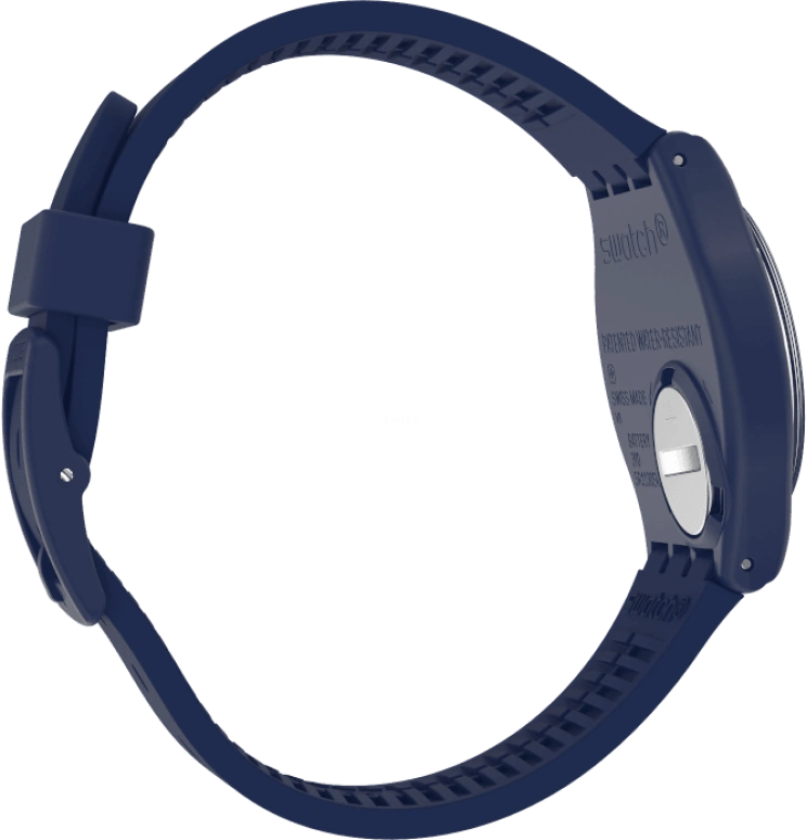 Swatch,Originals 39.20mm,39.20mm,Plastic,Blue,Sapphire,Crystal Glass,Closed,GN726