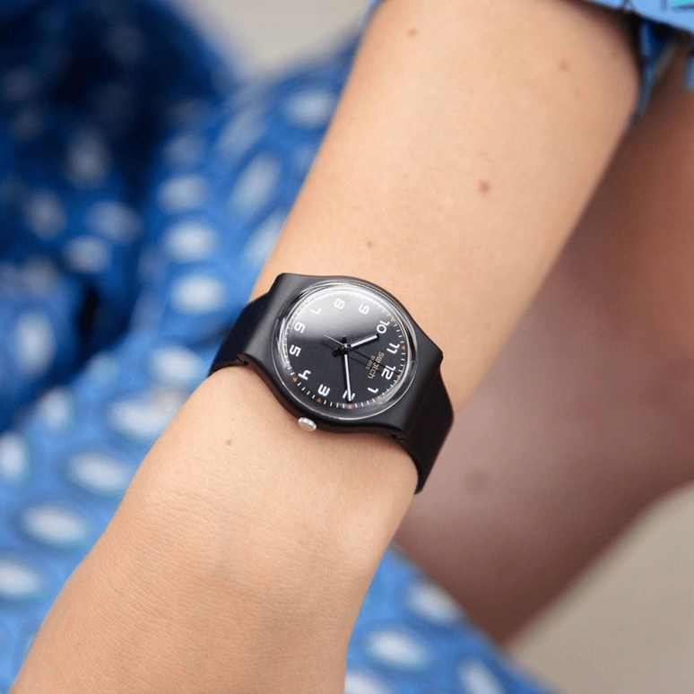 Swatch,Originals 34mm,34mm,Bioceramic,Black,Closed,SO28B100