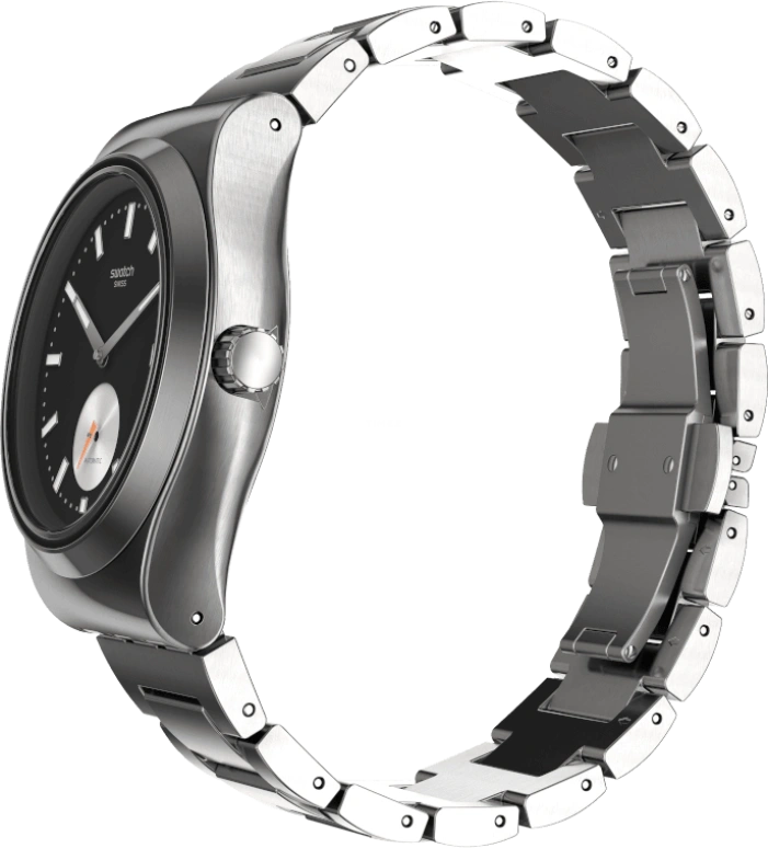 Swatch,IRONY 42mm,42mm,Stainless Steel,Black,Sapphire,Crystal Glass,Open,SY23S406G