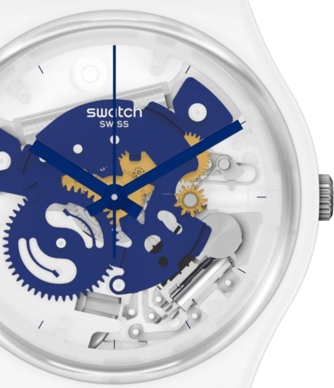 Swatch,Originals 34mm,34mm,Ceramic,Skeleton,Quartz,Sapphire,Crystal Glass,White,SO31W103