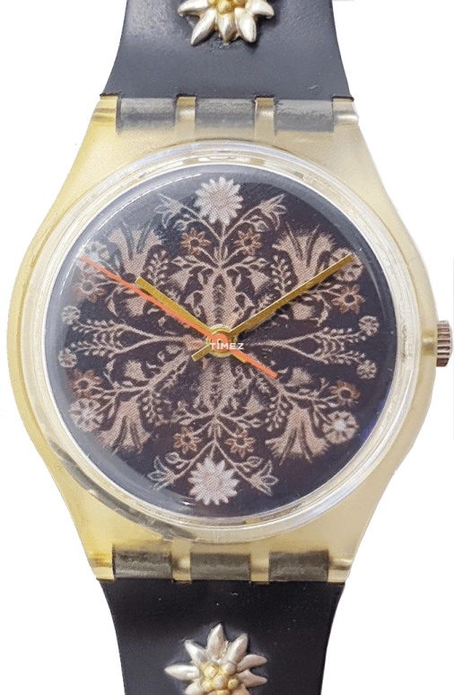 Swatch,Other 34mm,34mm,Plastic,Black,Quartz,Sapphire,Crystal Glass,Round,GZ105