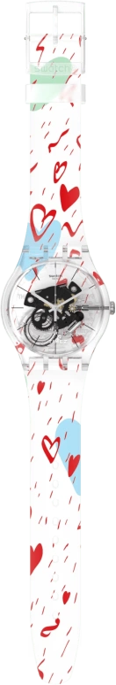 Swatch,Other 41mm,41mm,Plastic,White,Transparent,Quartz,Tonneau,Transparent,SUOK144,SUOK144-011
