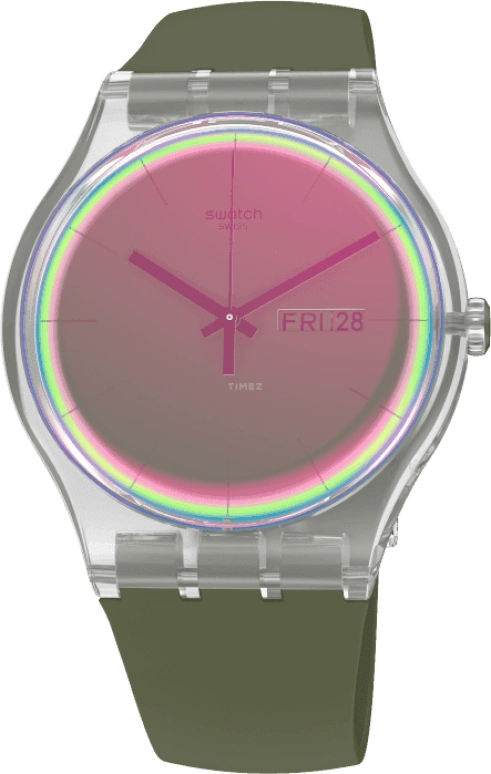 Swatch,Originals 41mm,41mm,Plastic,Pink,Quartz,Sapphire,Crystal Glass,Round,SUOK714