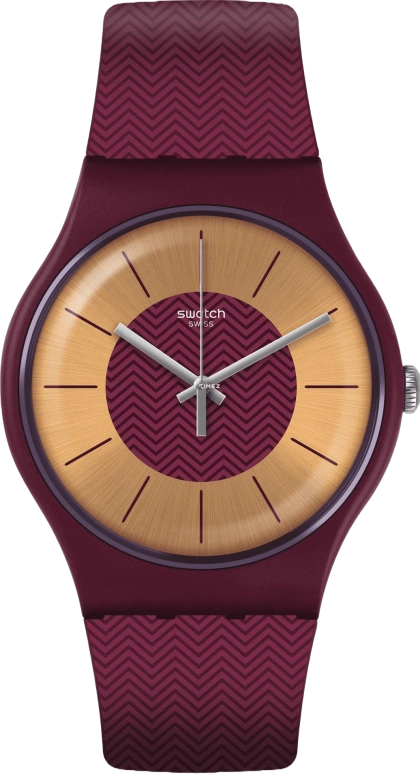 Swatch,Originals 41mm,41mm,Plastic,Purple,Gold,Quartz,Tonneau,Purple Red,SUOR110