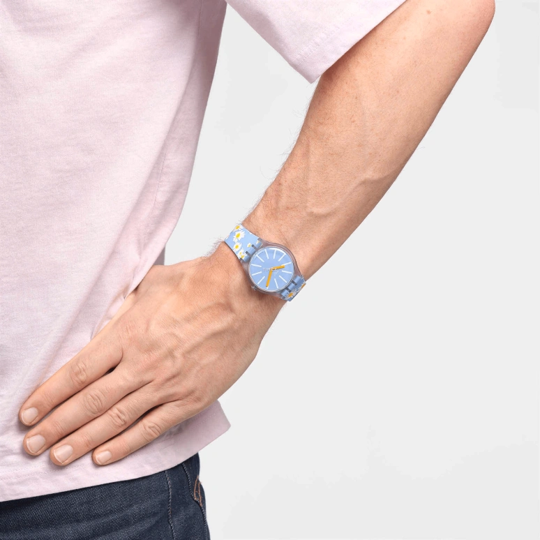 Swatch,Other 41mm,41mm,Bio-sourced,Blue,Quartz,Sapphire,Crystal Glass,Round,SO29S100