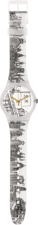 Swatch,Originals 47.40mm,47.40mm,Plastic,White,Quartz,Round,Transparent,SUOZ197