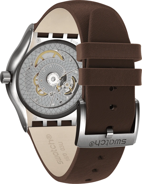 Swatch,IRONY 42mm,42mm,Stainless Steel,Blue,Open,SY23S410