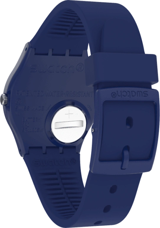 Swatch,Originals 34mm,34mm,Plastic,Blue,Sapphire,Crystal Glass,Closed,GN727