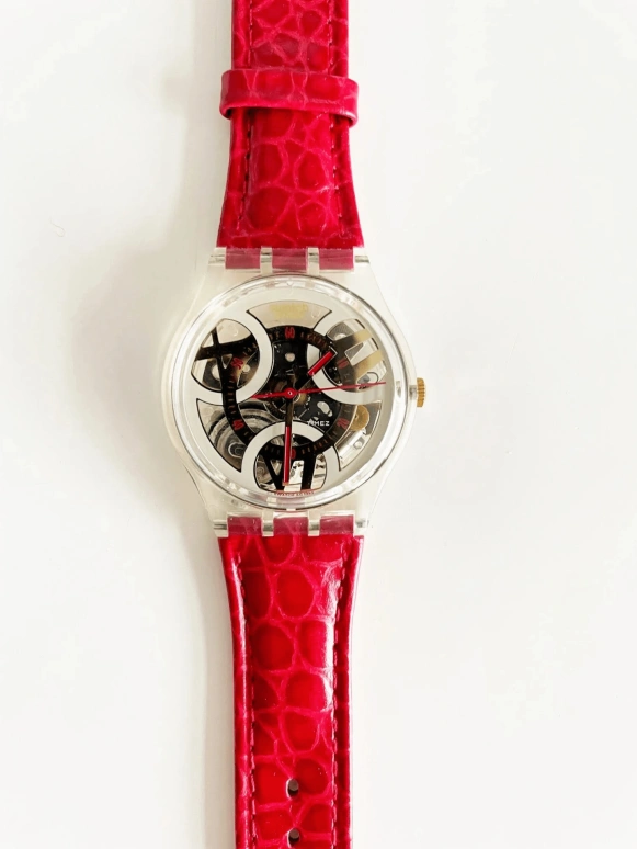 Swatch,Other 34mm,34mm,Plastic,Transparent,Quartz,Crystal Glass,Round,GK177