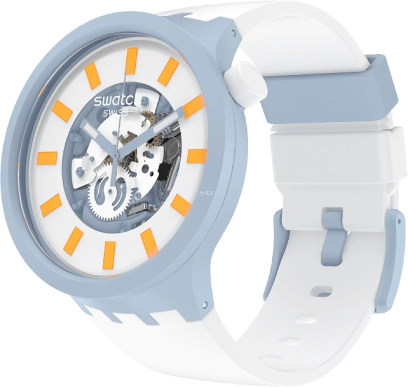 Swatch,THE BOLD 47mm,47mm,Bioceramic,Ceramic,White,SB03N101