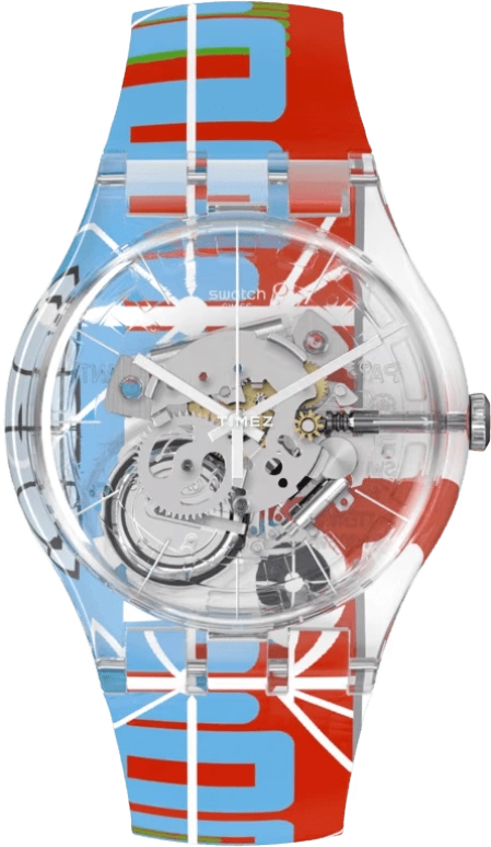 Swatch,Originals 41mm,41mm,Plastic,Transparent,Quartz,Round,SUOK145,SUOK145-019