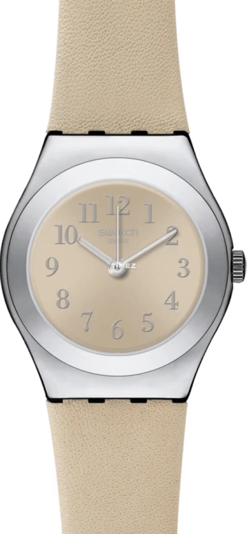 Swatch,ETHNIC 25mm,25mm,Stainless Steel,Cream,Quartz,Round,Silver,YSS280