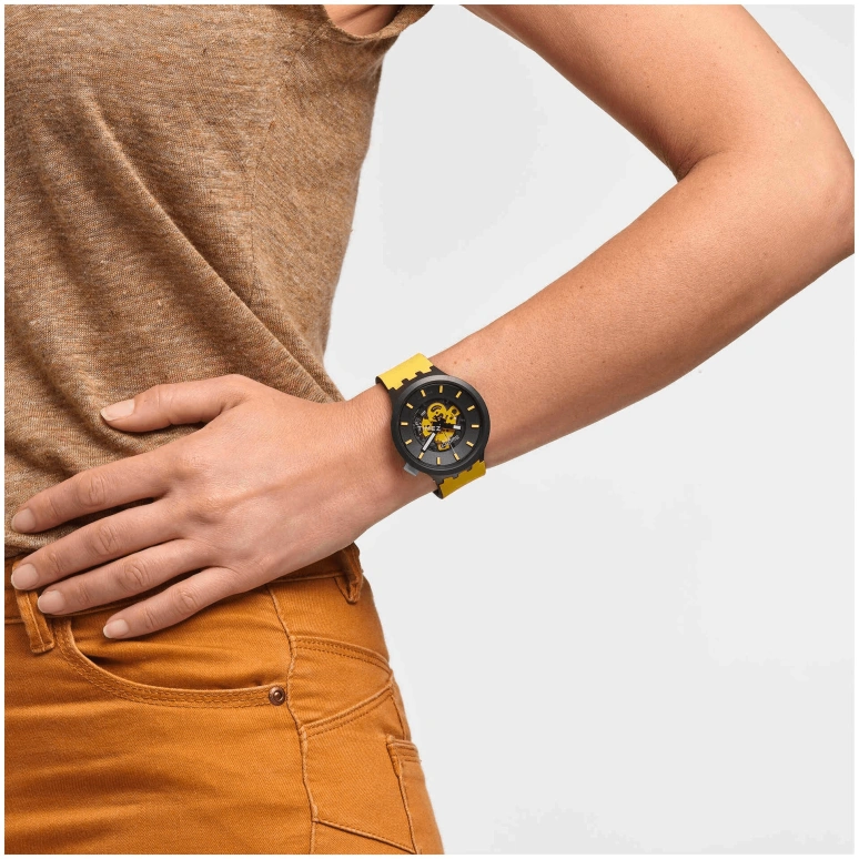 Swatch,Other 47mm,47mm,Bioceramic,Black,Quartz,Sapphire,Crystal Glass,Round,SB03B109