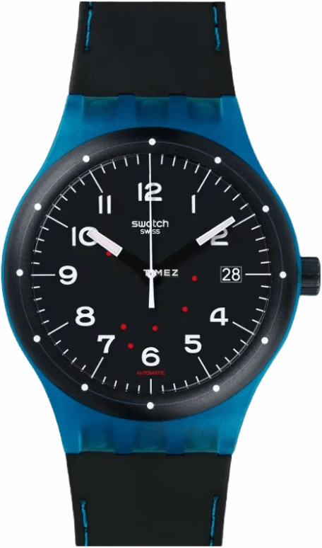 Swatch,Sistem 51 42mm,42mm,Plastic,Black,Automatic,Day,90hours,SUTS402