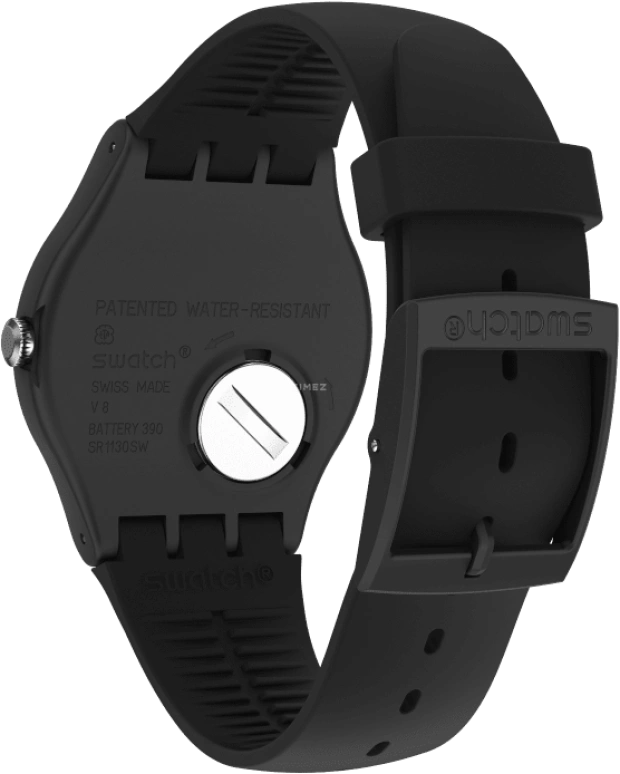 Swatch,Originals 41mm,41mm,Plastic,Black,Sapphire,Crystal Glass,Closed,SUOB732