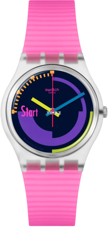 Swatch,Originals 34mm,34mm,Bio-sourced,Black,Purple,Quartz,Sapphire,Crystal Glass,Tonneau,SO28K111