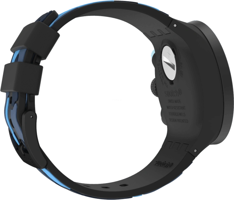 Swatch,THE BOLD 47mm,47mm,Plastic,Black,Sapphire,Crystal Glass,Closed,SB02B408