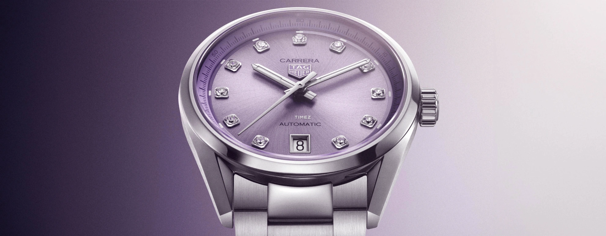 TAG Heuer,Carrera 36mm,36mm,Stainless Steel,Purple,Automatic,Day,46hours,WBN2319,WBN2319.BA0001