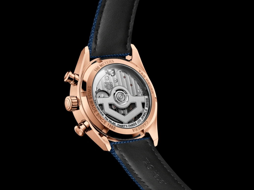 TAG Heuer,Carrera 39mm,39mm,Rose Gold,Blue,Automatic,Regatta Timer,Day,CBS2241,CBS2241.FN8023