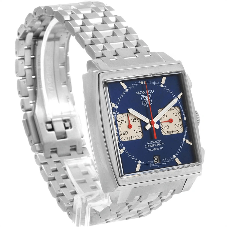 TAG Heuer,Monaco 39mm,39mm,Stainless Steel,Blue,Automatic,Chronograph,Day,CAW2111,CAW2111.BA0780