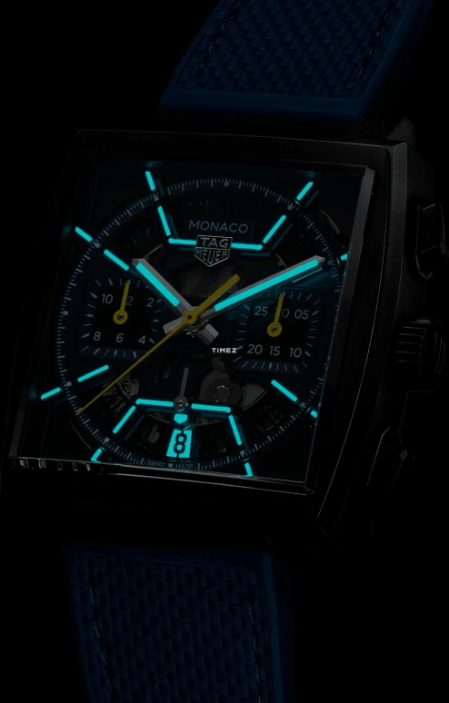 TAG Heuer,Monaco 39mm,39mm,Diamond-Like Carbon,Titanium,Black,Blue,Automatic,Chronograph,Day,Haoran Liu,turbo,CBL2188,CBL2188.FT6261