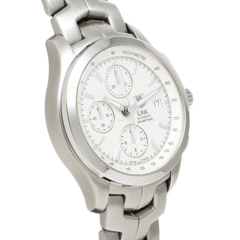 TAG Heuer,Link 40mm,40mm,Stainless Steel,White,Automatic,Chronograph,Day,CJF2111,CJF2111.BA0576
