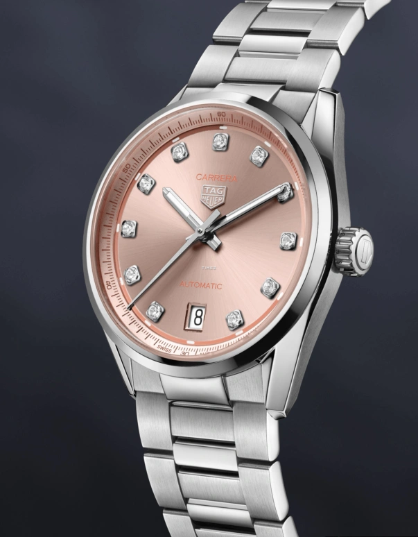 TAG Heuer,Carrera 36mm,36mm,Stainless Steel,Pink,Automatic,Day,46hours,WBN231D,WBN231D.BA0001