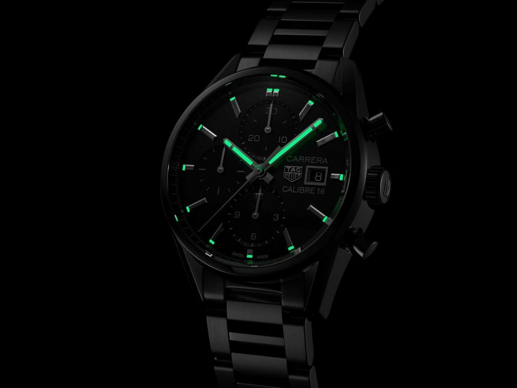 TAG Heuer,Carrera 41mm,41mm,Stainless Steel,Black,Automatic,Chronograph,Date,CBK2110,CBK2110.BA0715