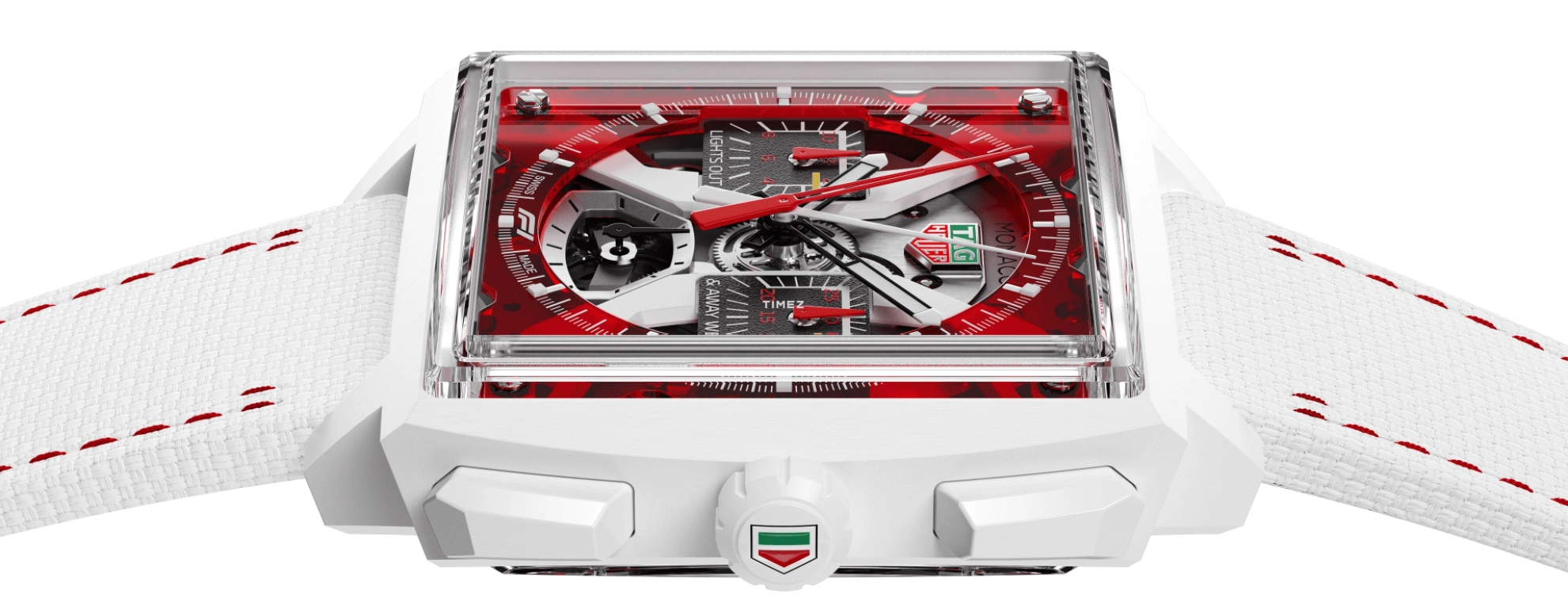 TAG Heuer,Monaco 41mm,41mm,Ceramic,Red,See-through,Automatic,Chronograph,Rattrapante,CBW2190,CBW2190.FC8356