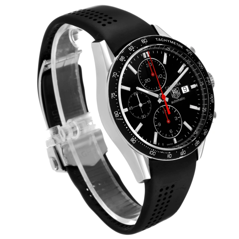 TAG Heuer,Carrera 41mm,41mm,Stainless Steel,Black,Automatic,Chronograph,Day,CV2014,CV2014.FC6233