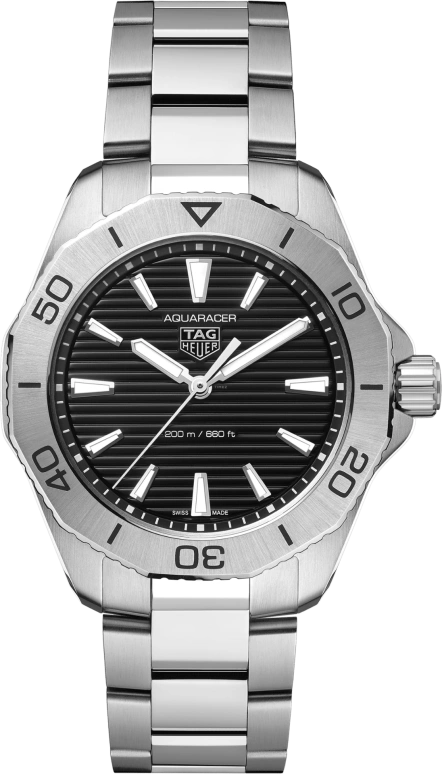 TAG Heuer,Aquaracer 40mm,40mm,Stainless Steel,Black,Quartz,Day,Sapphire,WBP1110,WBP1110.BA0627