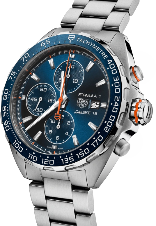 TAG Heuer,Formula 1 44mm,44mm,Stainless Steel,Blue,Automatic,Chronograph,Day,CAZ201G,CAZ201G.BA0876