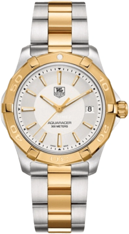 TAG Heuer,Aquaracer 41mm,41mm,Yellow Gold,Stainless Steel,White,Sapphire,Round,WAP1120,WAP1120.BB0832