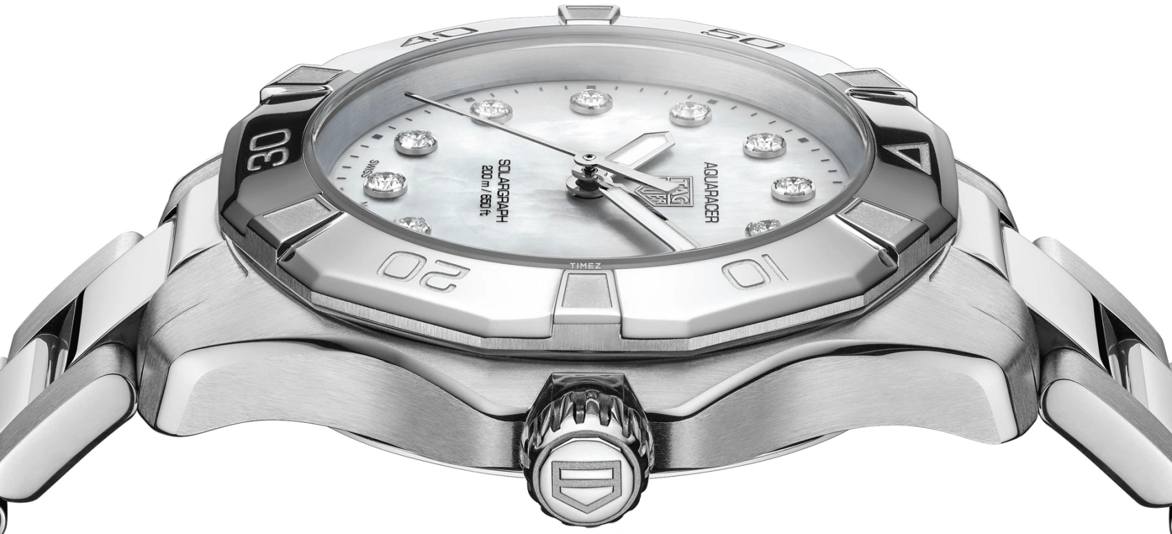 TAG Heuer,Aquaracer 34mm,34mm,Stainless Steel,White,Quartz,Day,In-house Caliber,WBP1313,WBP1313.BA0005