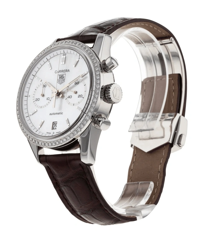 TAG Heuer,Carrera 39mm,39mm,Stainless Steel,White,Automatic,Chronograph,Day,CV2116,CV2116.FC6180