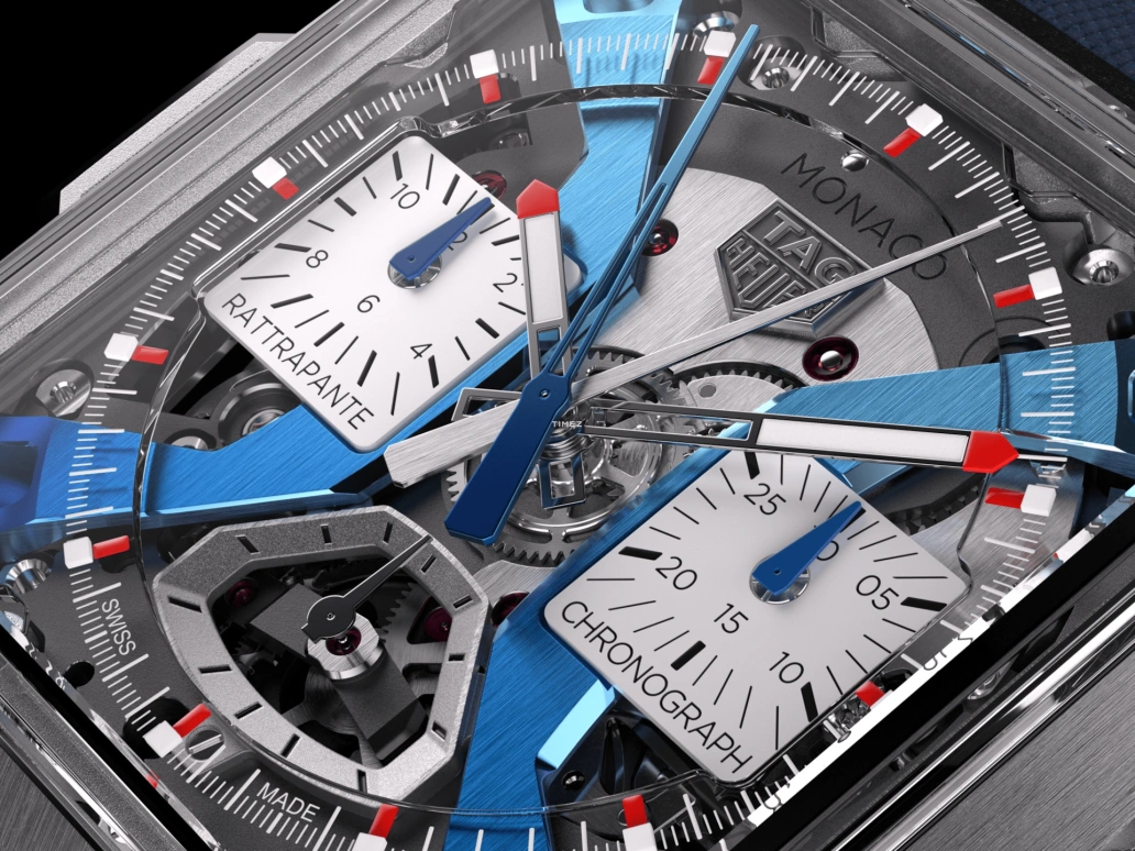 TAG Heuer,Monaco 41mm,41mm,Titanium,Grey,Blue,Automatic,Chronograph,Rattrapante,CBW2182,CBW2182.FC8339