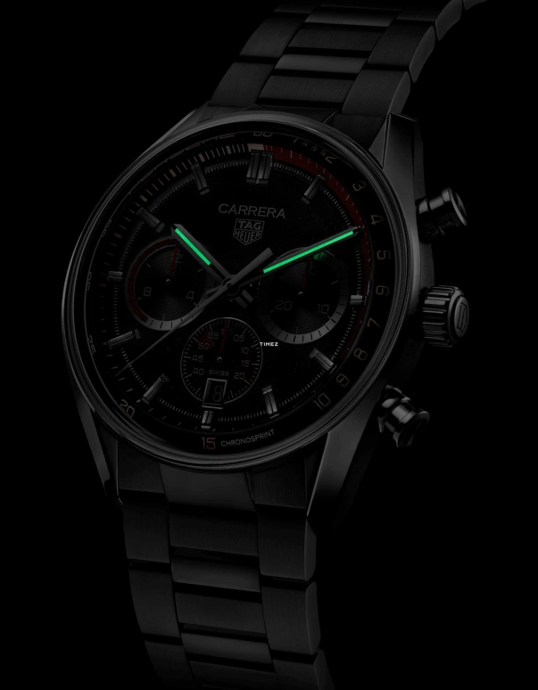 TAG Heuer,Carrera 42mm,42mm,Stainless Steel,Black,Automatic,Chronograph,Day,CBS2015,CBS2015.EB0381
