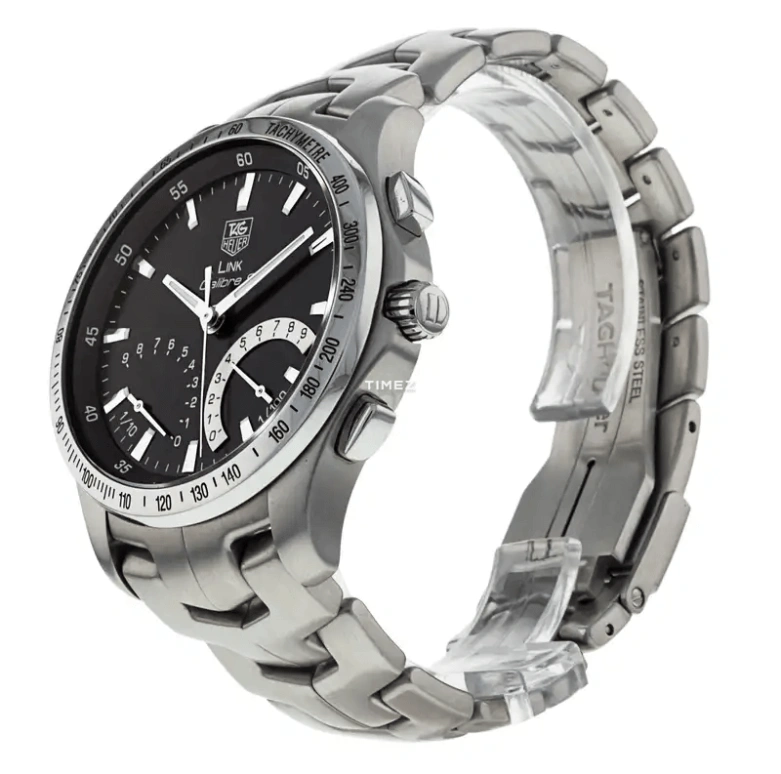 TAG Heuer,Link 42mm,42mm,Stainless Steel,Black,Quartz,In-house Caliber,Sapphire,Crystal Glass,CJF7110,CJF7110.BA0587