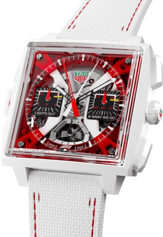 TAG Heuer,Monaco 41mm,41mm,Ceramic,Red,See-through,Automatic,Chronograph,Rattrapante,CBW2190,CBW2190.FC8356