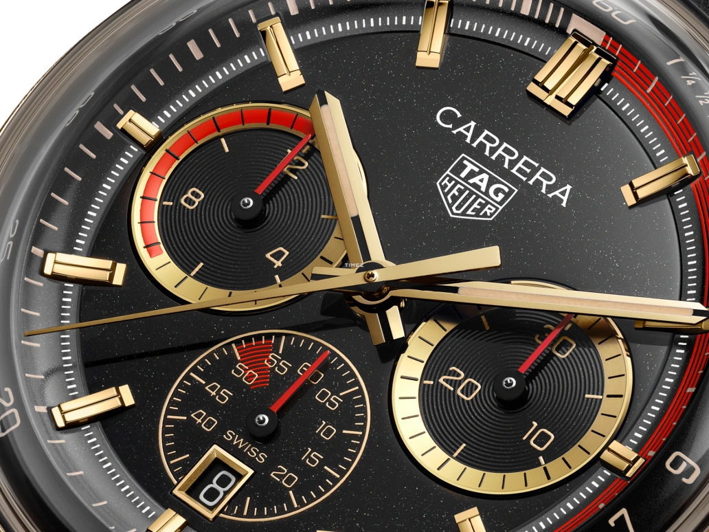 TAG Heuer,Carrera 42mm,42mm,Yellow Gold,Black,Automatic,Chronograph,Day,CBS2041,CBS2041.EB0382