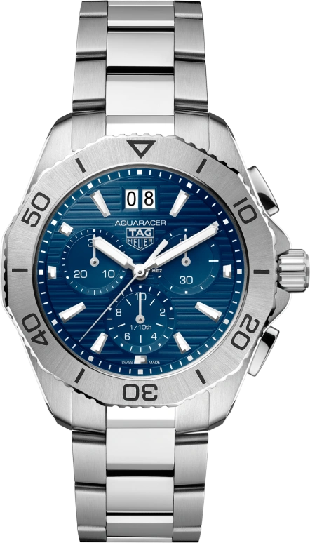 TAG Heuer,Aquaracer 40mm,40mm,Stainless Steel,Blue,Quartz,Chronograph,Day,CBP1113,CBP1113.BA0627
