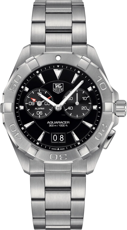 TAG Heuer,Aquaracer 40.50mm,40.50mm,Stainless Steel,Black,Quartz,Chronograph,Big Date,Alarm,WAY111Z,WAY111Z.BA0928