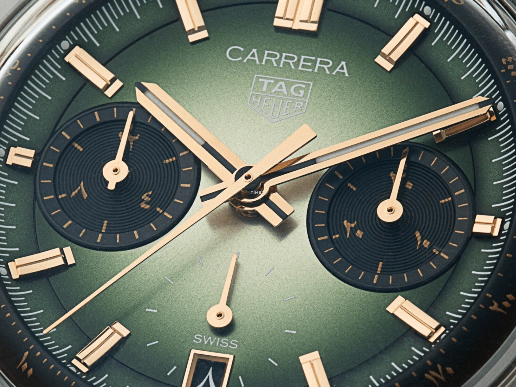 TAG Heuer,Carrera 39mm,39mm,Stainless Steel,Gradient,Green,Automatic,Chronograph,Day,CBS2218,CBS2218.BA0048