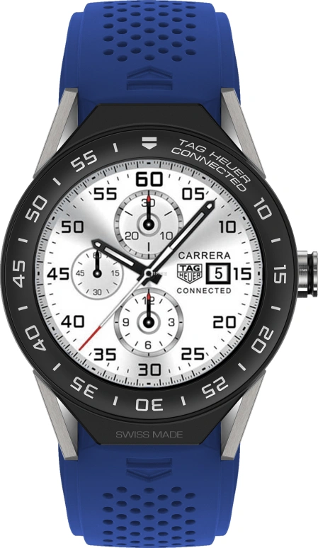 TAG Heuer,Carrera 45mm,45mm,Titanium,Ceramic,Black,Processor,Chronograph,Day,Connected,Smartwatch,25hours,In-house Caliber,SBF8A8001,SBF8A8001.11FT6118