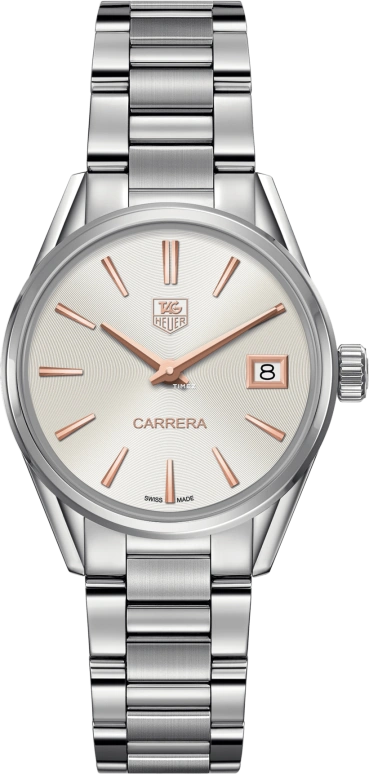 TAG Heuer,Carrera 32mm,32mm,Stainless Steel,Silver,Quartz,Day,Sapphire,Crystal Glass,WAR1312,WAR1312.BA0778