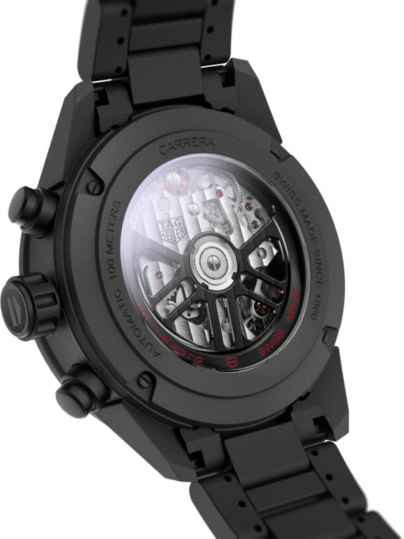 TAG Heuer,Carrera 43mm,43mm,Ceramic,Stainless Steel,Skeleton,Automatic,Chronograph,Date,Column Wheel,CBG2090,CBG2090.BH0661